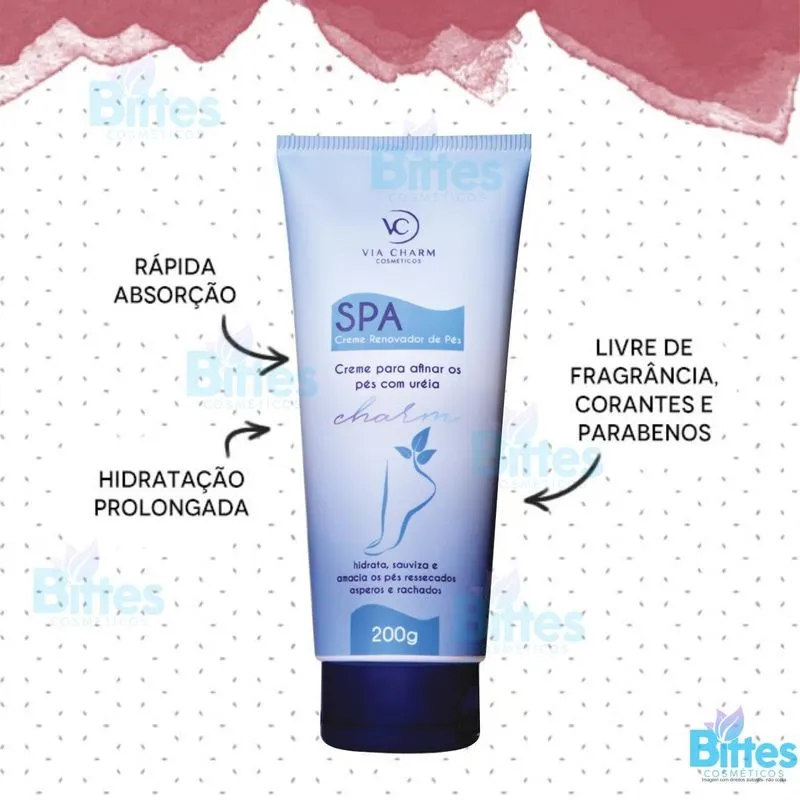 Creme Para Afinar Pés Via Charm Spa Com Uréia Hidrata