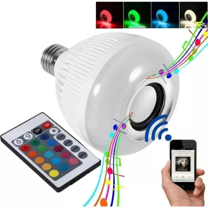 Lampada Colorida Musical Bluetooth Bivolt Festa Som Copa Luz rgb 110V/220V