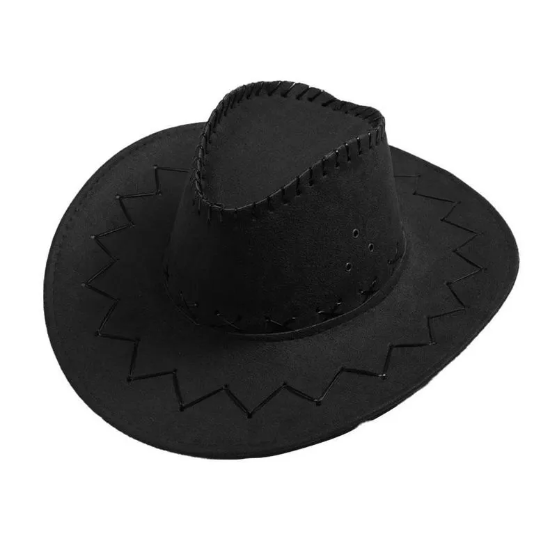 Chapéu Country Cowboy Festa Junina Preto Traçado Unissex