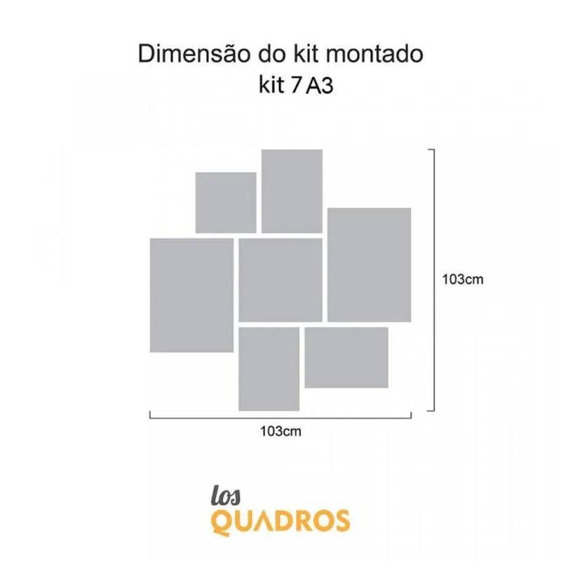 Conjunto 7 Quadros Decorativos Frases Família Paz e Gratidão Los Quadros