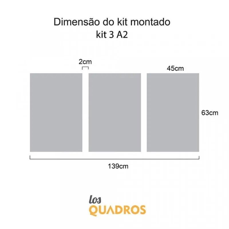 Conjunto 3 Quadros Decorativos Abstrato Los Quadros Rose