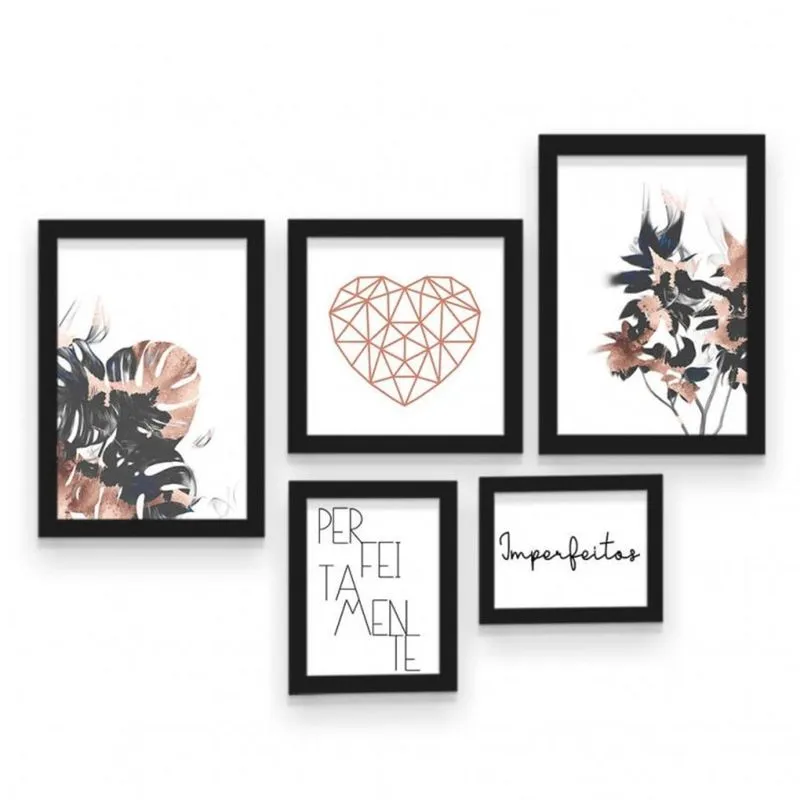Conjunto 5 Quadros Decorativos Perfeitamente Imperfeitos Los Quadros