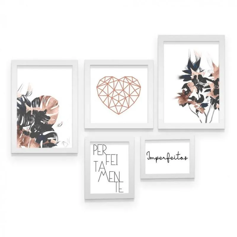 Conjunto 5 Quadros Decorativos Perfeitamente Imperfeitos Los Quadros