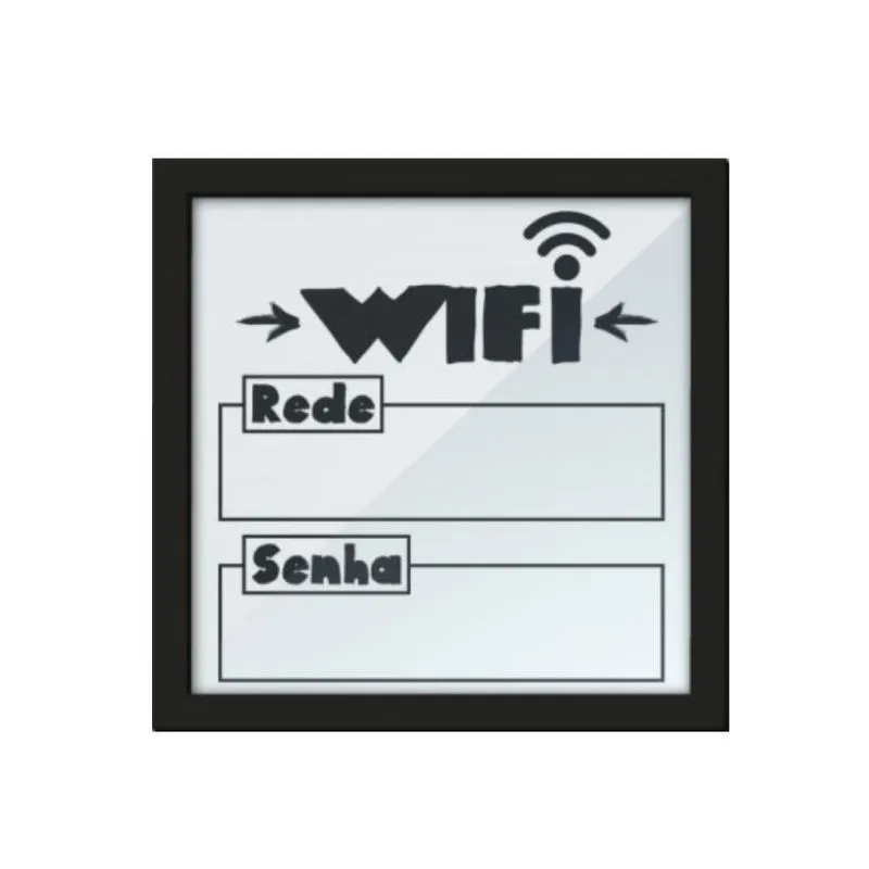 Quadro Wi-fi Com Moldura Preta