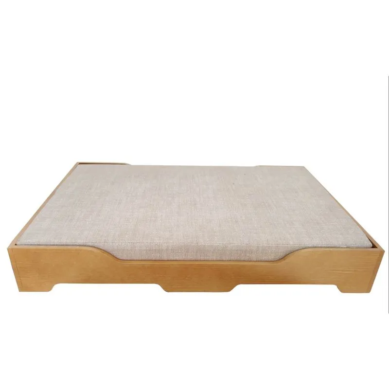 Cama Pet Madeira Cachorro Gato Média - Imbuia Bege
