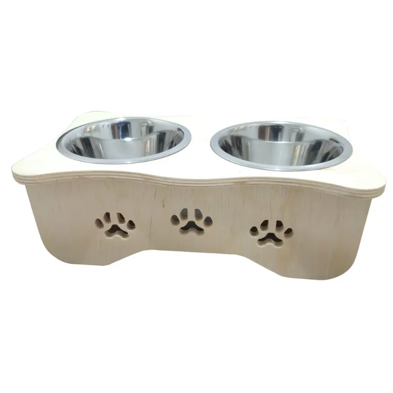 Comedouro Pet Fixo Duplo Cachorro Gato