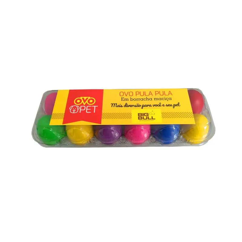 Brinquedo Pet Ovo Cartela Com 12 Uni De Ovos Pet Coloridos