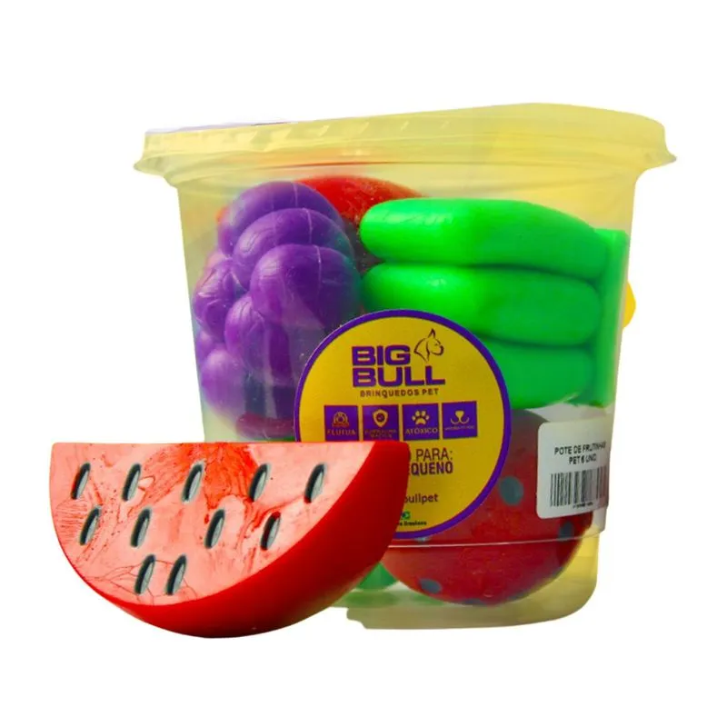 Pet Pote Frutinhas 6 Unids Pet Pequeno Porte Borracha Maciça