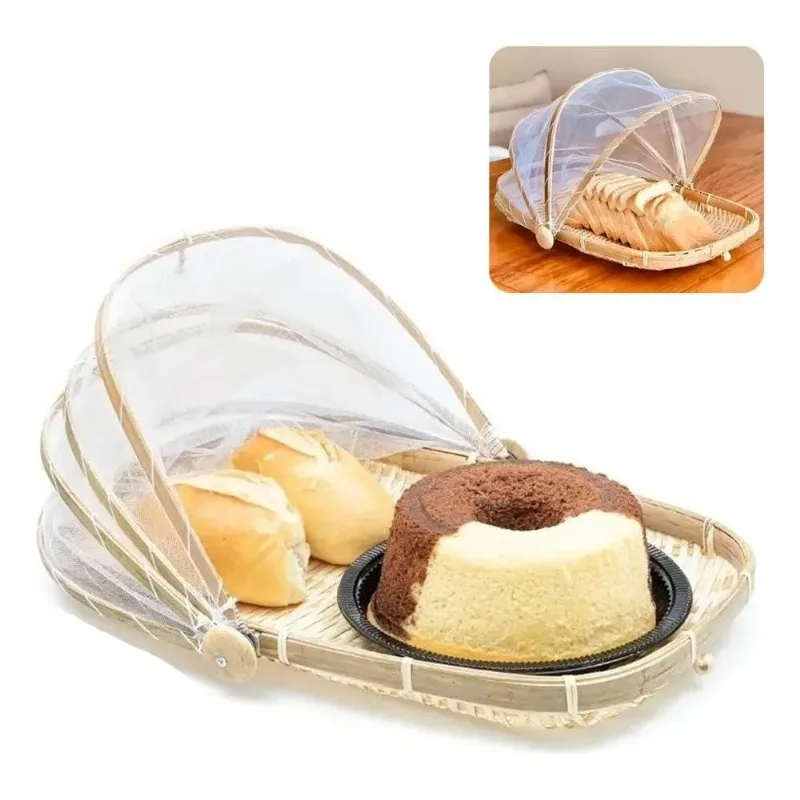 Cesto Porta Pão/bolo Cobertura Retrátil Retangular 42 X 27cm