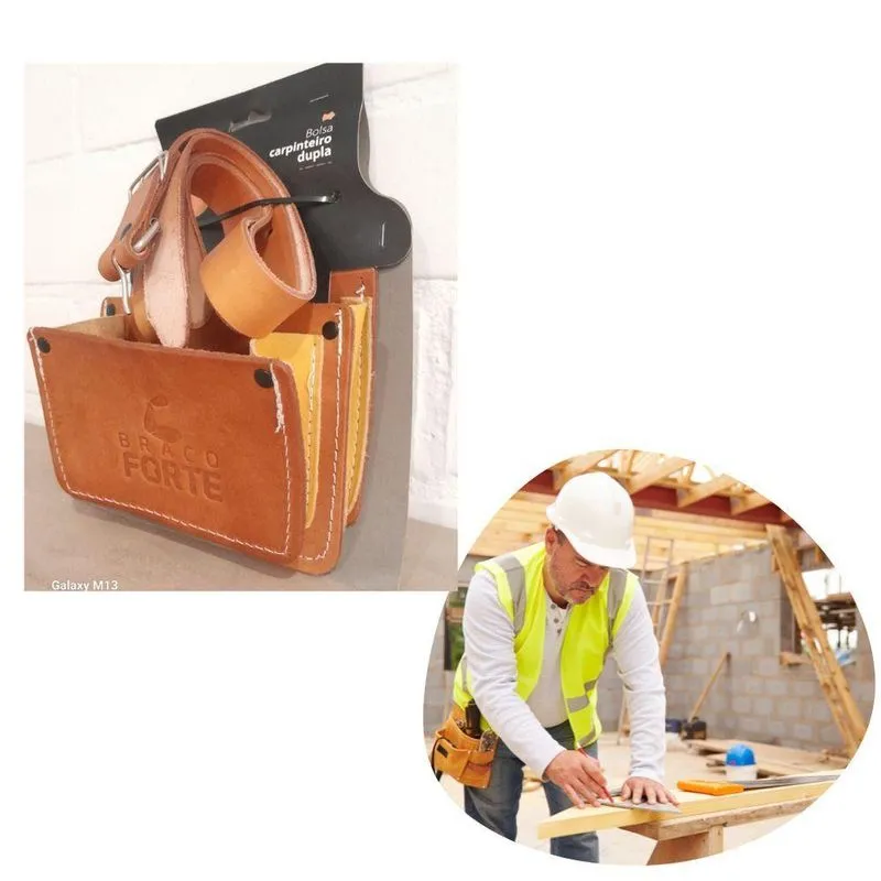 Bolsa De Carpinteiro Dupla De Couro