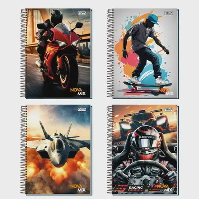 Caderno 20 Materias Nova Mix Masculino 320Folhas Sortido
