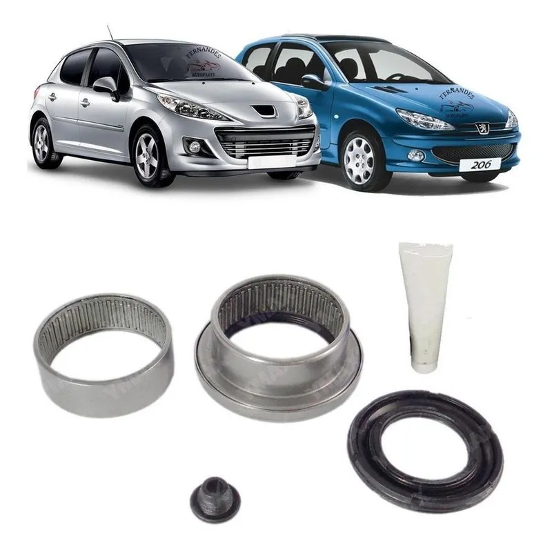 2 Kit Rolamento Eixo Traseiro Peugeot 206 207 47Mm