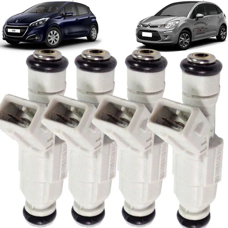Kit 4 bicos injetores citroen c3 c3 picasso peugeot 208 1.5