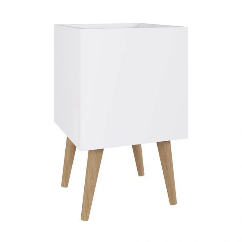 Cachepôt Com 4 Pés De Madeira Branco Lilies Móveis