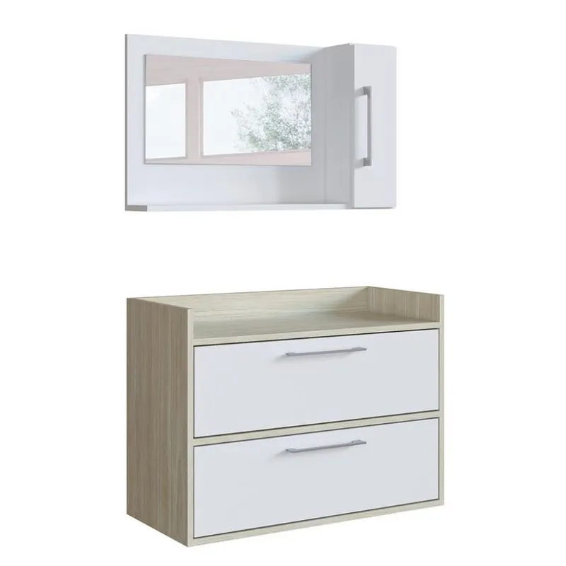 Conjunto para Banheiro Biara 3 PT Branco e Bege