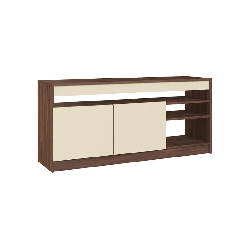 Rack Ra01 com 2 Portas 1,25 Off White/Madeirado
