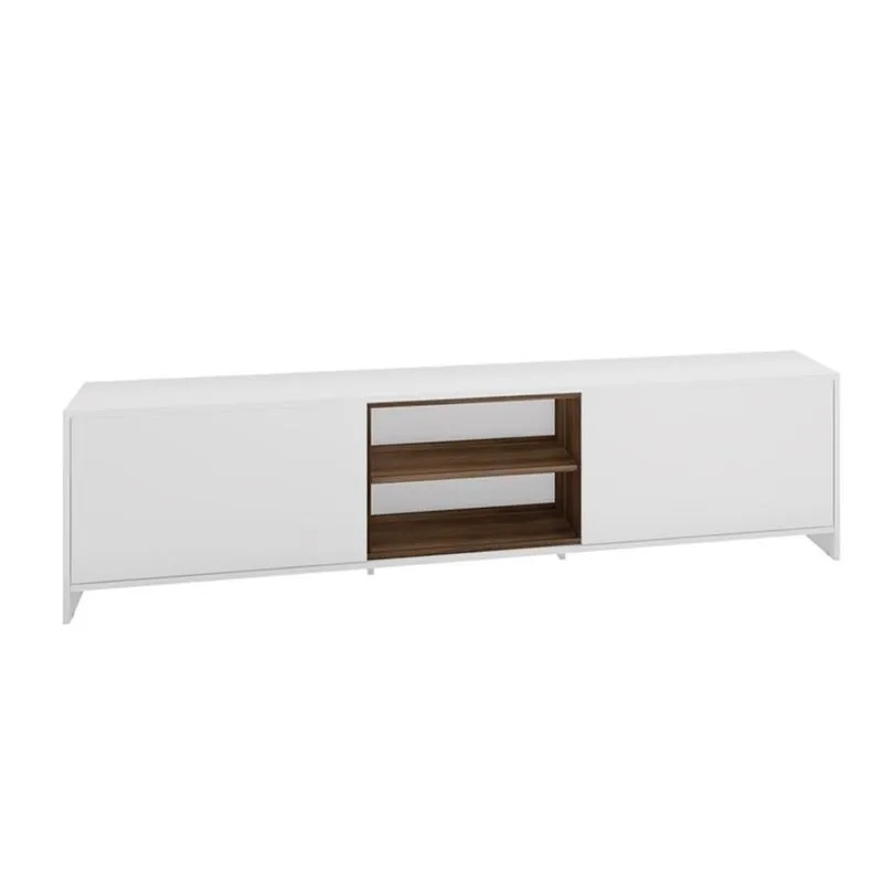 Rack Lyon Branco e Madeirado 180 cm