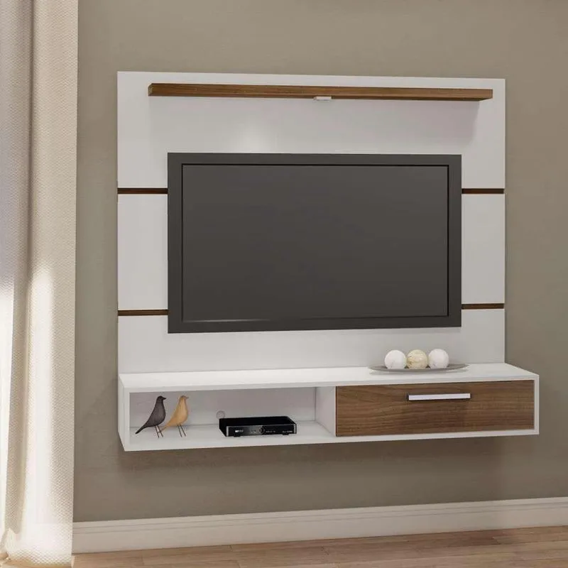 Painel para TV até 58 Polegadas Porto Branco e Madeirado
