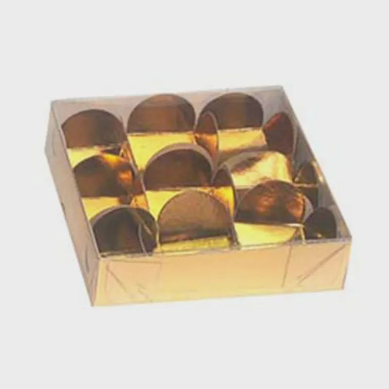 Caixa Para Doces k135 Ouro 12cmX12cmX3cm Com 10 Unidades