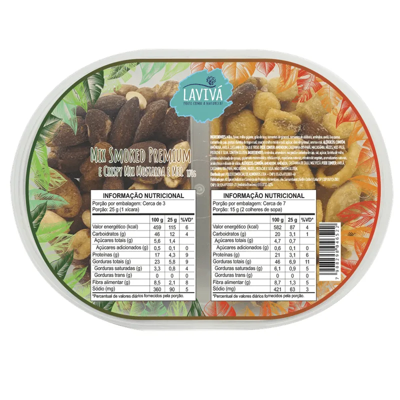 Mix Smoked LAVIVÁ Premium + Crispy Mix Mostarda e Mel 170g