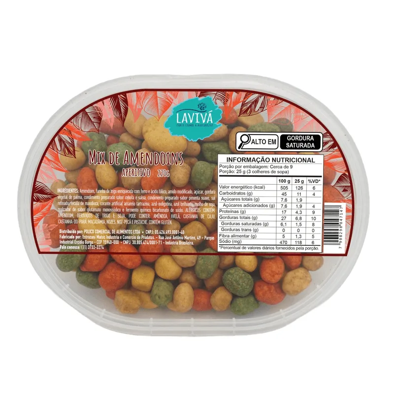 Mix de Amendoins LAVIVÁ Aperitivo 220g