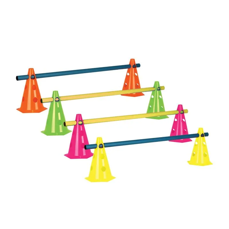 Kit Para Treino De Agilidade 8 Cones Furados 4 Barreiras