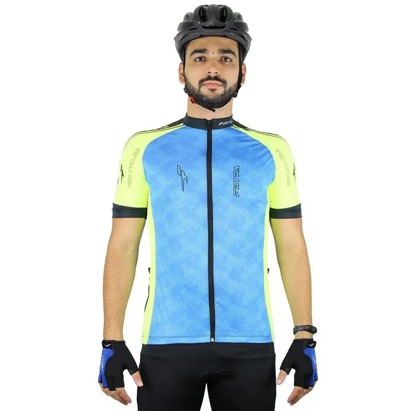 Camisa Bike Finta Visão Azul/Amarelo
