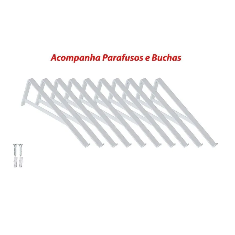10x Suporte Mão Francesa Para Vidros - 15 Cm
