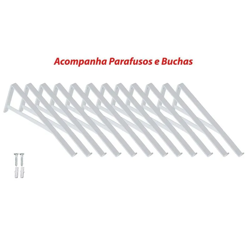 12x Suporte Mão Francesa Para Vidros - 15 Cm