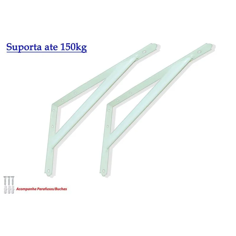 2x Suporte Cantoneira 30 Cm Extra Forte-bca. (mão Francesa)