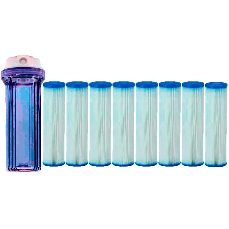 Carcaça Para Filtro, Cavalete, Poço Com 8 Refil Lavável