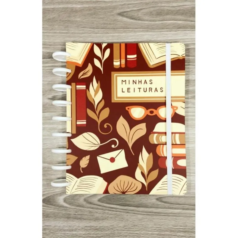 Capa para caderno de disco Neoplanner - Minhas Leituras