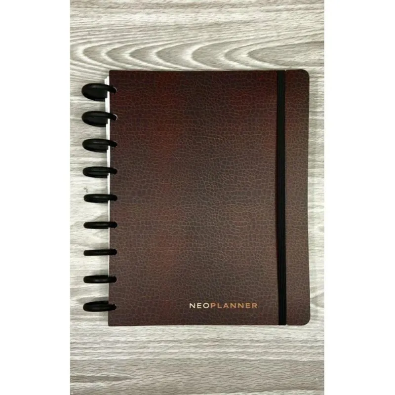 Capa para caderno de disco Neoplanner - Couro Escuro