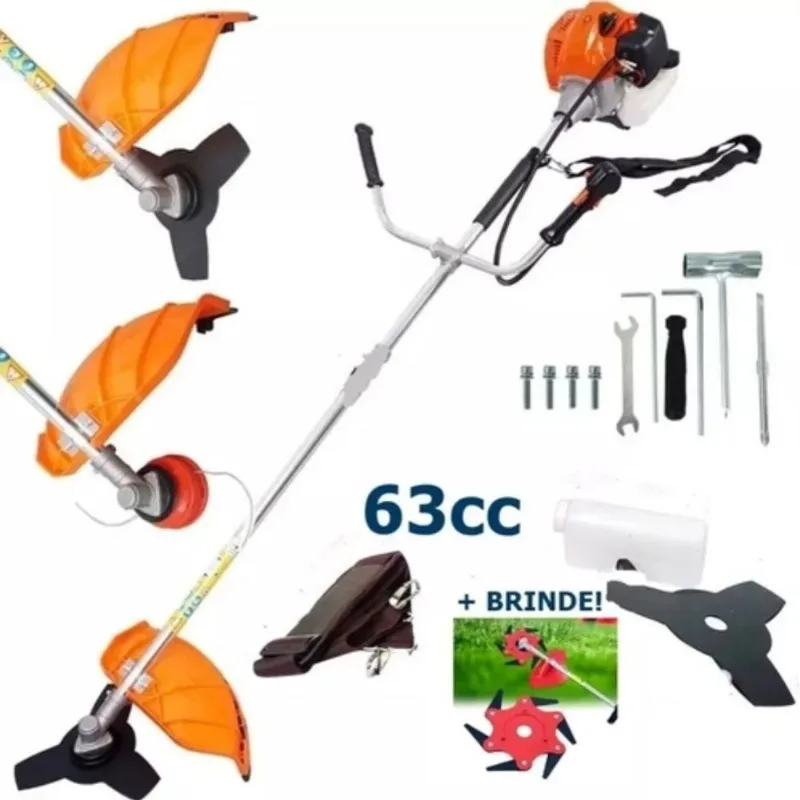 Roçadeira Profissional 63cc 6 Em 1 + 2 Multifunção