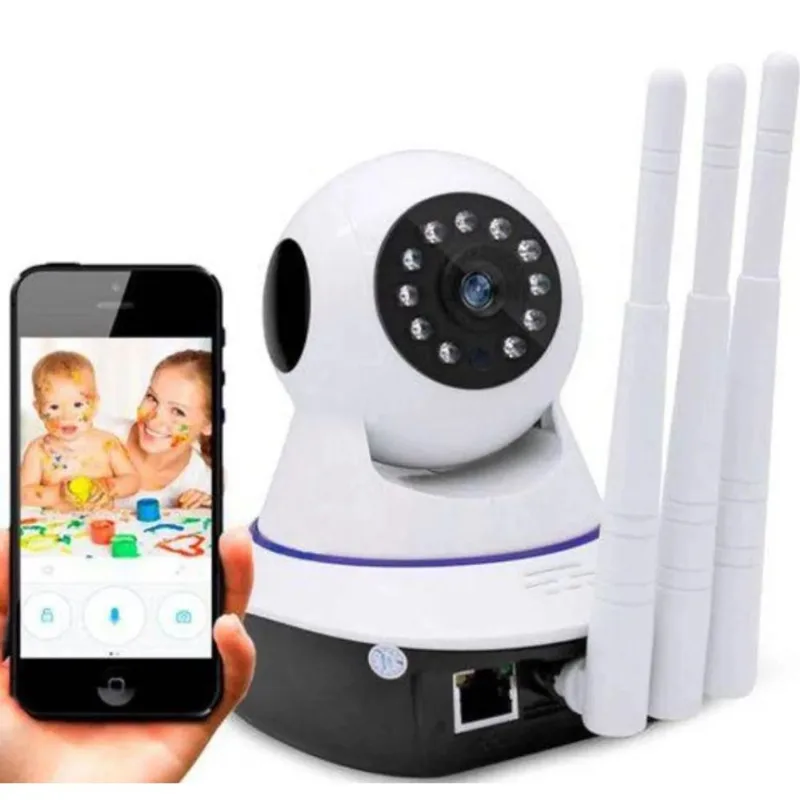 Babá Eletrônica Câmera Wi-Fi Visão Noturna Microfone Sem Fio