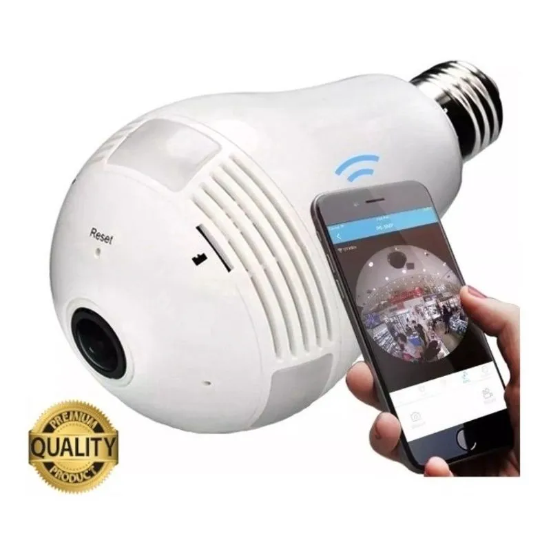 Lâmpada Led com Câmera WiFi Panorâmica 360º