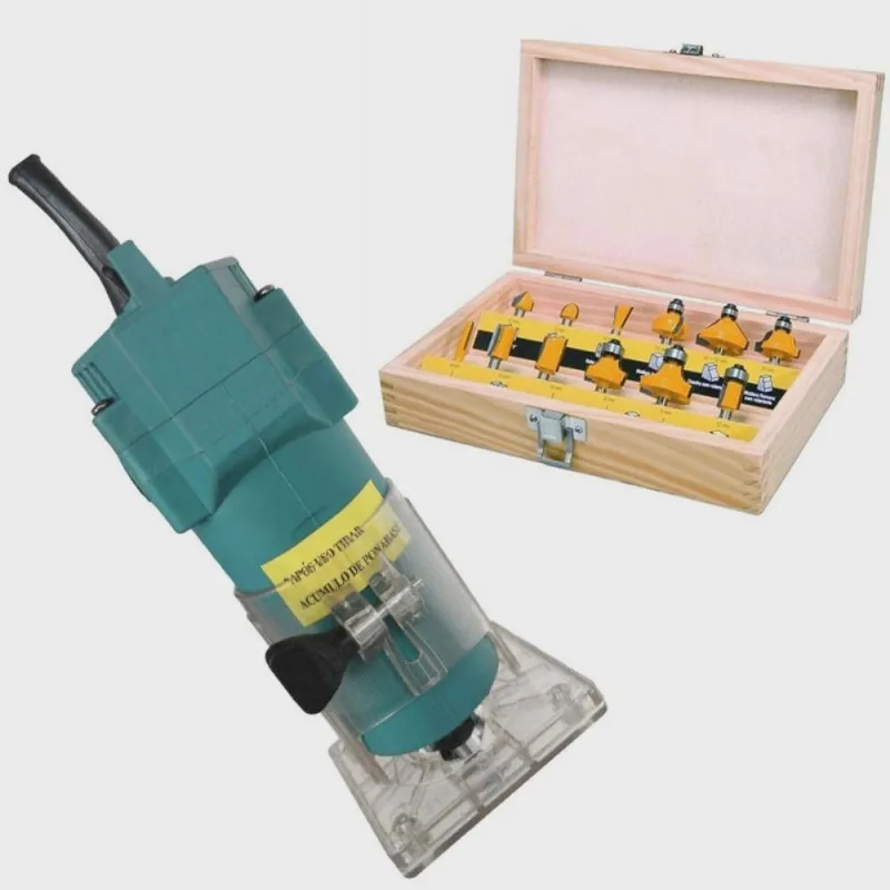 Tupia Laminadora 650w 110v c/ Jogo De Fresa Para Madeira 12 Peças