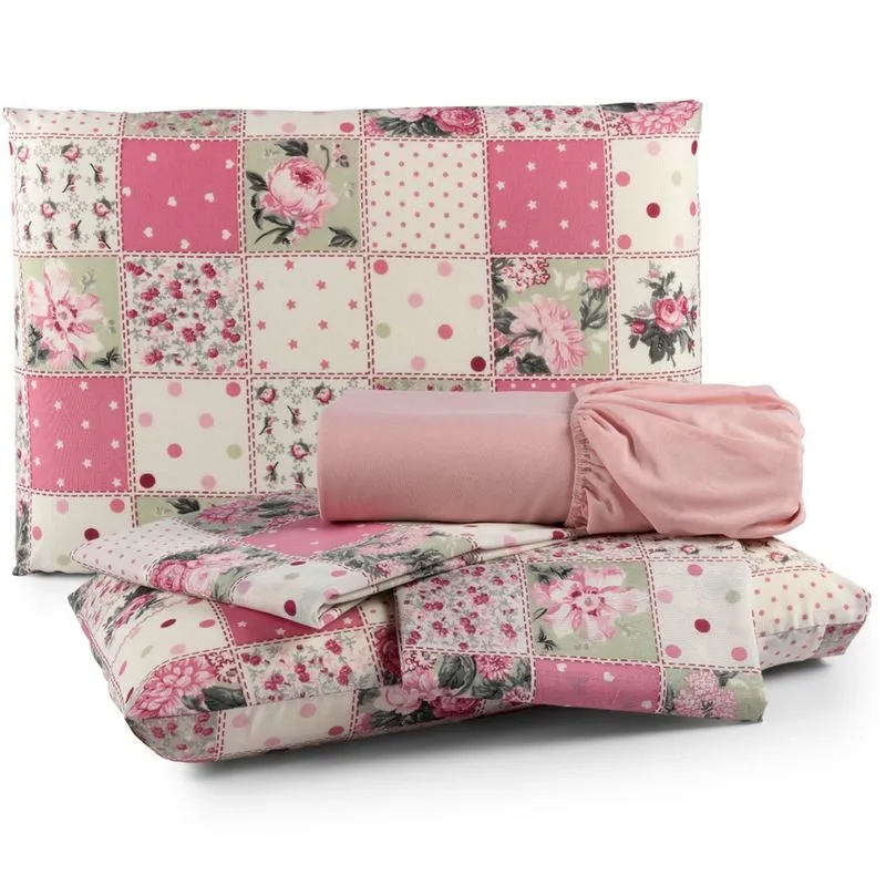 Jogo de Cama Percal 180 Fios Estampado Casal Queen 04 Peças