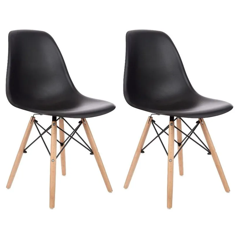 Kit 2 Cadeiras Charles Eames Preta