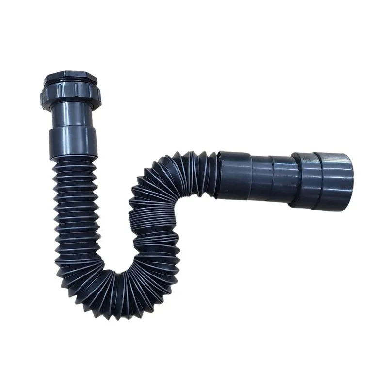 Sifão Tubo Universal Corrugado Abs 65cm Black 1686bk