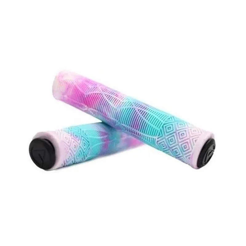 Manopla BMX3 160mm BMX / Grau / Wheeling com Tampa Azul+Rosa