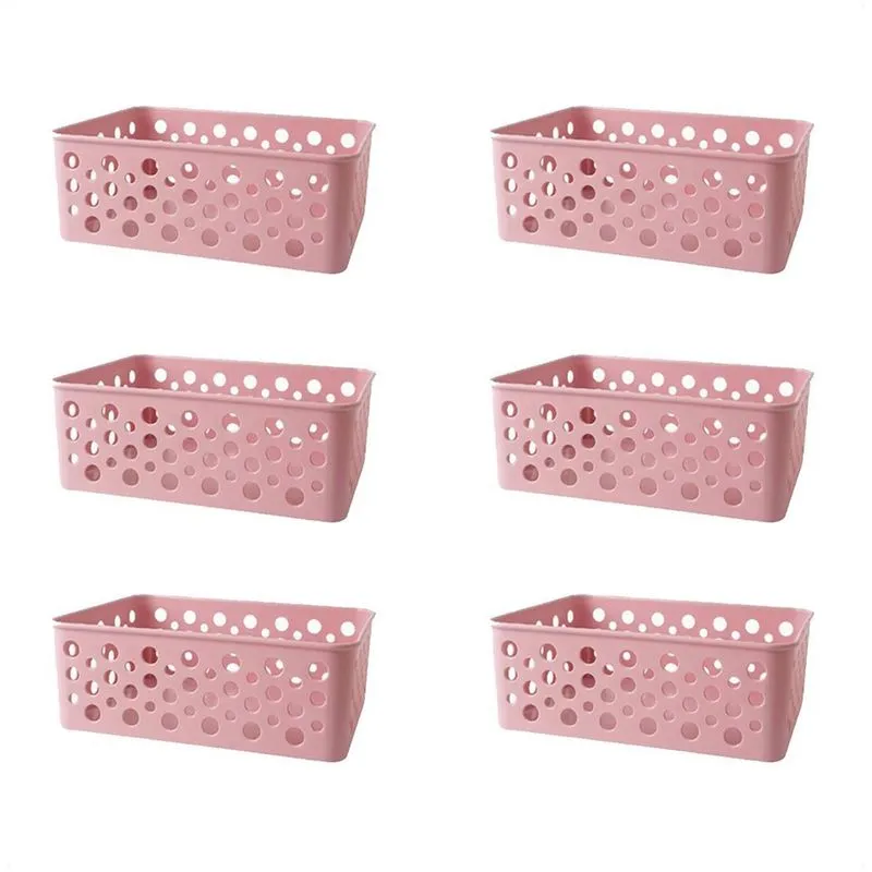 Kit 6 Cestos Organizadores Decorativos Multiuso P Rose