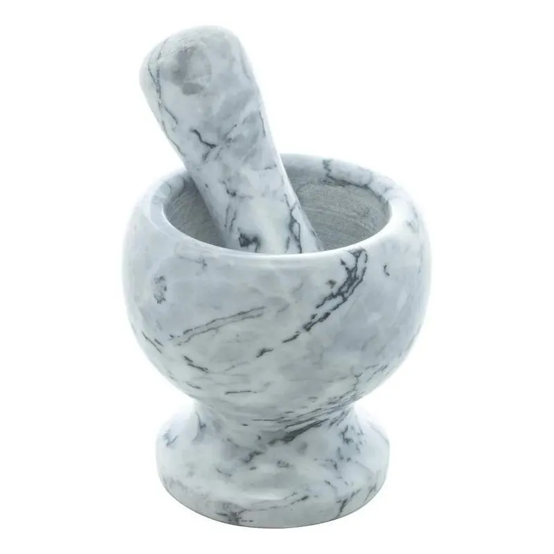 Pilão De Mármore Cinza 11 Cm - Rojemac Com Socador