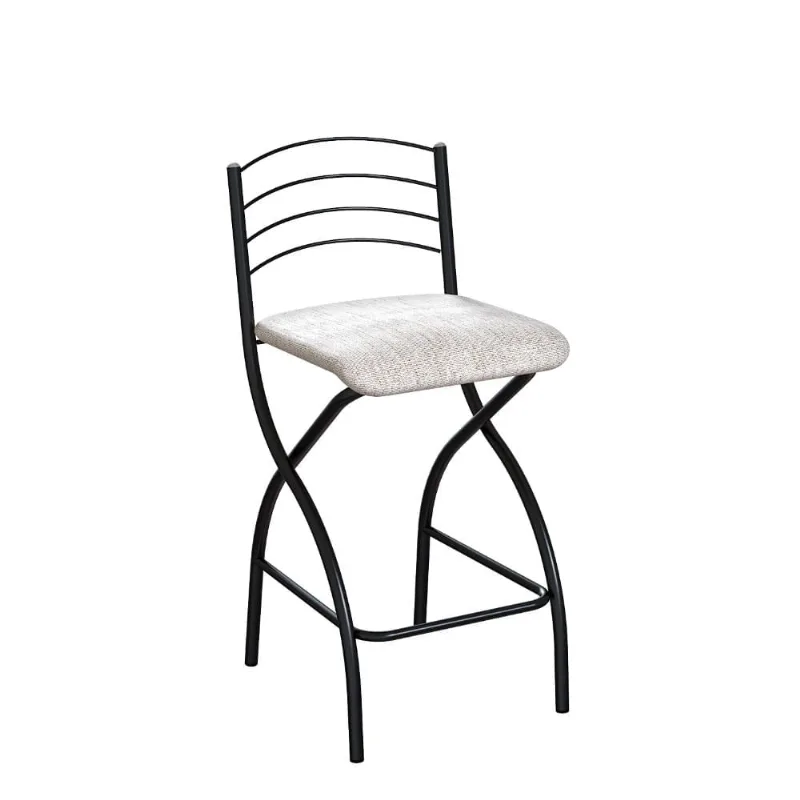 Banqueta Linho Palha e Preta