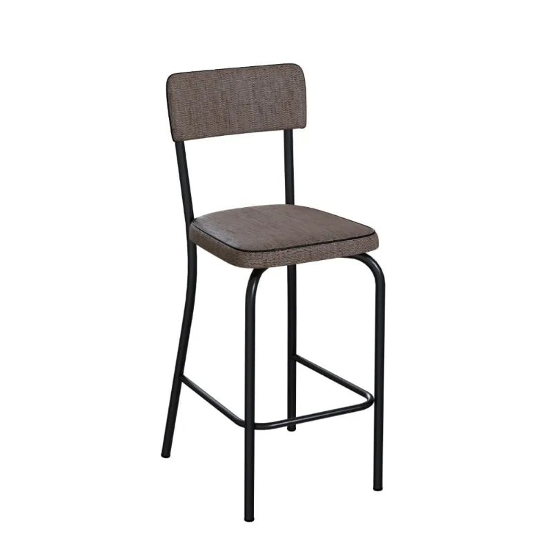 Banqueta Linho Marrom e Preta