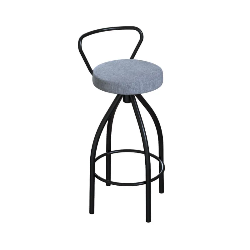 Conjunto com 02 Banquetas Linho Cinza e Preta
