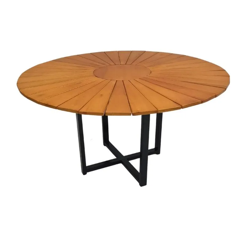 Mesa M 1796 Madeira Tubo Preto - Brigatto