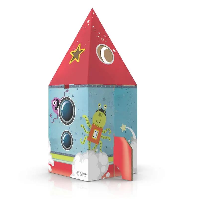 Casa de Papelão Modelo Foguete - Eu Amo Papelão