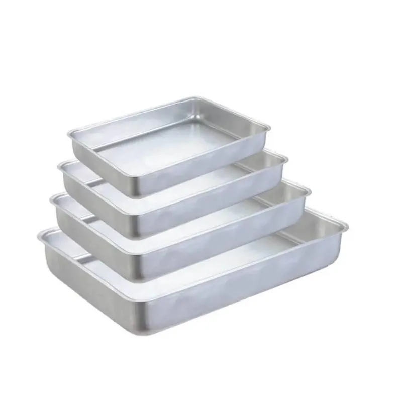 Kit Com 4 Assadeiras Aluminio Altas Retangulares N2 N3 N4 N5