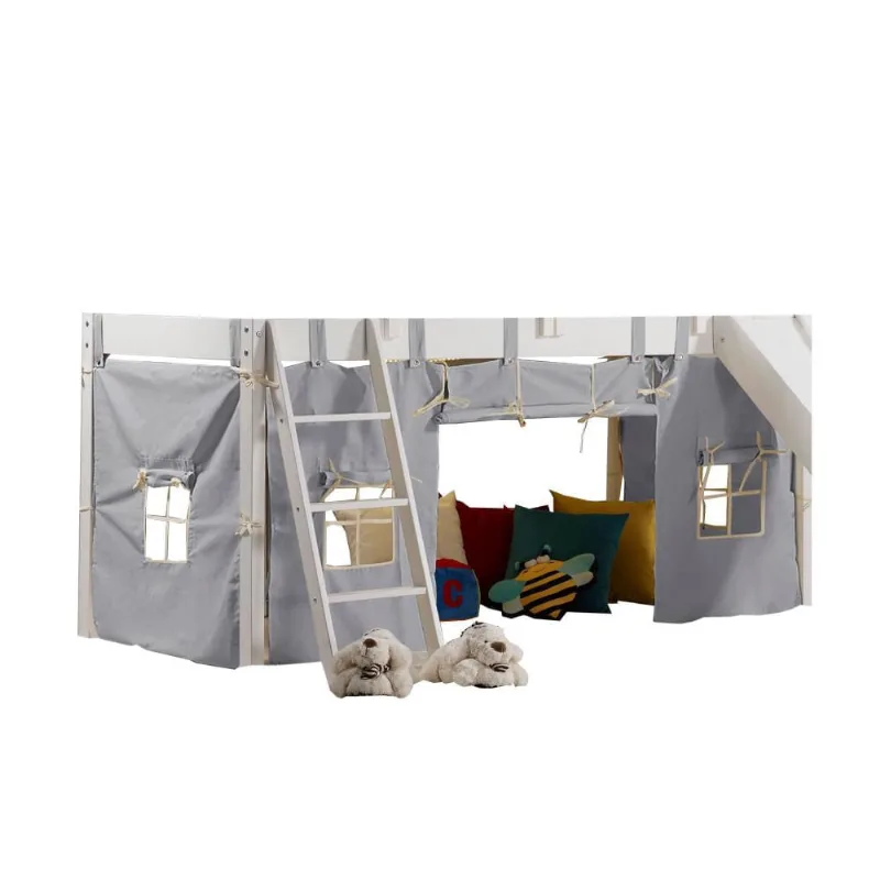 Cortina Tenda Alça Cinza para Cama Prime com Escorregador Casatema